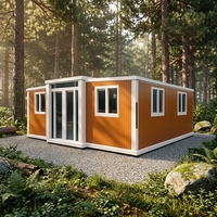 Maison conteneur moderne extensible et respirante, maison préfabriquée modulaire, structure en acier pliable de 20 pieds et 40 pieds pour hôtel, complexe hôtelier, glamping