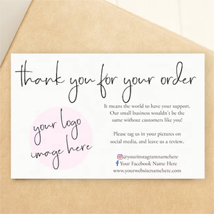 Biglietti <span class=keywords><strong>di</strong></span> Ringraziamento Moderni Personalizzabili per Piccole Imprese, Possibilità <span class=keywords><strong>di</strong></span> Aggiungere il Tuo Logo, Dimensioni Personalizzabili - Product Image 3