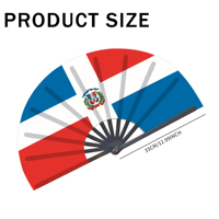 Éventails pliants en plastique avec drapeau de la République dominicaine, vente en gros, pour carnaval, mariage, festival, fête, agence de voyage