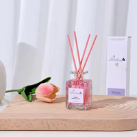 Difusor de Aromas para el Hogar con Varillas de 50ml, sin Llama, con Flores Secas Decorativas y Aroma Floral Duradero