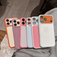 Coque de protection en TPU liquide effet peau ondulée avec blocs de couleur, compatible avec iPhone 18 Pro Max