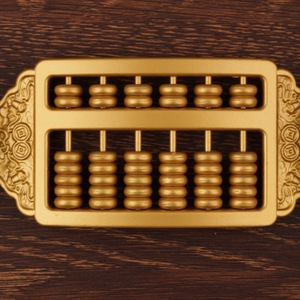 Ornement en alliage en forme d'abaque, rectangle horizontal, décoration de bureau à domicile, cadeau du Nouvel An chinois, artisanat en métal, pièce unique - Product Image 3