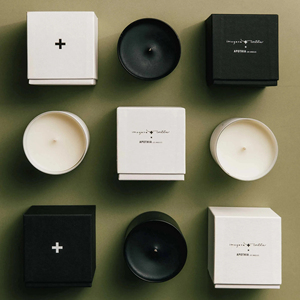 Bougie aromatique de luxe de marque privée personnalisée en gros Bougies parfumées en pot de verre <span class=keywords><strong>noir</strong></span> <span class=keywords><strong>et</strong></span> <span class=keywords><strong>blanc</strong></span> à la cire de soja - Product Image 2