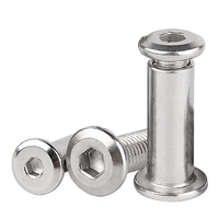 304 acier inoxydable plat tête ronde hexagonale meubles connecteur boulons vis et manchon baril attelle écrou paire vis de verrouillage ensemble
