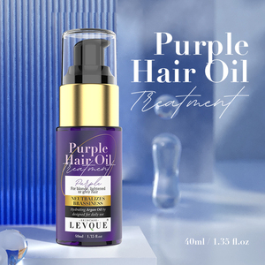 Private Label <span class=keywords><strong>viola</strong></span> biologico trattamento dei capelli <span class=keywords><strong>olio</strong></span> per biondo argento e capelli grigi Anti-ottone e brillantezza - Product Image 2