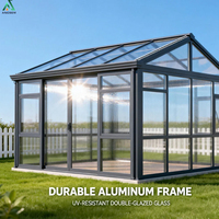 Harga Veranda Kustom ANCSEM, Taman Musim Dingin, Sunroom Kaca Ganda Aluminium Prefab, Supplier Solarium & Konservatori Luar Ruangan