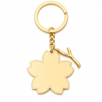 Porte-clés en alliage de zinc personnalisé en forme de fleur de cerisier, directement de l'usine, avec logo personnalisé, breloque de sac, vente en gros