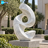 Sculpture abstraite moderne en marbre, sculpture en pierre sculptée à la main, décoration personnalisée pour villa de luxe, hall d'hôtel, cour, galerie, intérieur