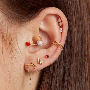 Gemnel neueste Horoskop zwölf Sternbilder einfache Tierkreis Mini Piercing Ohr stecker CZ 925 Silber Damen Moissan ite Ohrringe - Product Image 5