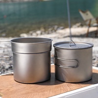 Ensemble d'ustensiles de cuisine pour le camping Kit de vaisselle pour marmite extérieure Eau de cuisson Bouilloire Casserole Couverts de voyage Ustensiles Randonnée Équipement de pique-nique