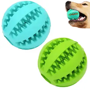 Bola de sandía, juguete de silicona para dentición de perros, resistente a Bte, Limpieza de dientes, Bola de fugas, juguetes para morder perros