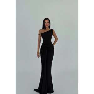 Vestido Largo Negro para Mujer, Estilo Vintage de Lujo, Silueta en A, con Lentejuelas y Cuentas, Talla XL, Largo hasta la Rodilla - Product Image 4