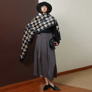 Bufanda coreana clásica de pata de gallo al por mayor, chal de punto grueso, cuello cálido de invierno versátil con estilo avanzado - Product Image 2