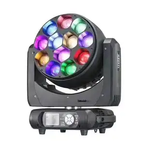 ハイパワービームウォッシュステージイベントバーコンサートスターフォーカスズームCTO CMY DMX 512ステージライト12x40WLEDウォッシュムービングヘッドライト