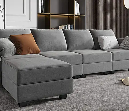 Modern design European style living room sofa furniture fabric home hotel upholstery furniture modular L module sofa