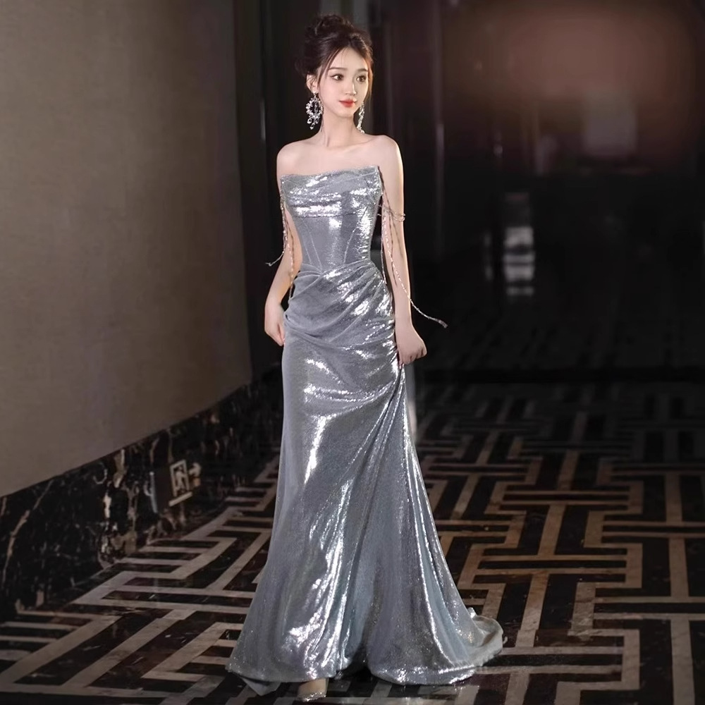 green emerald velvet dress Shimmering Silver Engagement & Reception Gown – SAKSHI