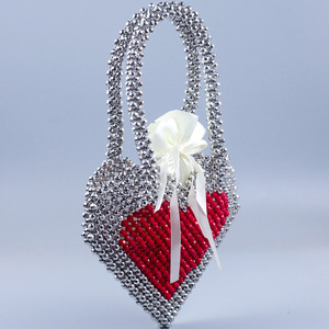 2025 Exquisite Artisanal Beads <strong>Clutch</strong> Fashion Love <strong>Peach</strong> Handbag Party <strong>Bags</strong> for Women Portable 2-2.9L Capacity Cross-Body - Product Image 2