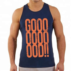 Men's Comfortable Puff Printed Spandex/Cotton Sports Vest Quick-Drying Solid Color Casual Fitness Breathable Tank Tops - Product Image 3