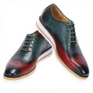 Chaussures de marche décontractées pour hommes, respirantes, à lacets, bout fermé, semelle en caoutchouc, légères, en cuir véritable, pour le bureau et la carrière - Product Image 3