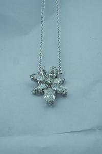 Collar de diamantes cultivados en laboratorio chapado en oro IGI certificado corte Marquesa oro rosa opciones de plata joyería de moda para mujer para - Product Image 5