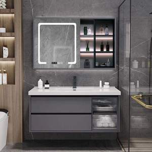 ตู้ห้องน้ำสีขาวใหม่ ตู้กระจกแบบรังผึ้ง ตู้กระจกเงาสีขาว อ่างล้างหน้าสีขาว ตู้แขวนผนัง - Product Image 3