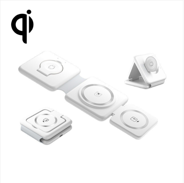 Portable Foldable Wireless Charger Folding Magnetic Wireless Charger Fast Charging Stand Mobile Phone 3 in 1 Wireless Charger