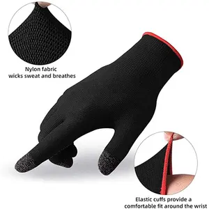 ถุงมือเล่นเกมกันเหงื่อระบายอากาศได้ดีสัมผัสได้,สำหรับถุงมือกันลื่นลายจุดวัสดุไฟเบอร์นาโนซิลเวอร์ความไวสูง