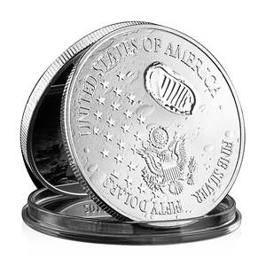 50 Aniversario del aterrizaje lunar 2019 moneda conmemorativa regalo coleccionable Apolo 11 moneda plateada - Product Image 2