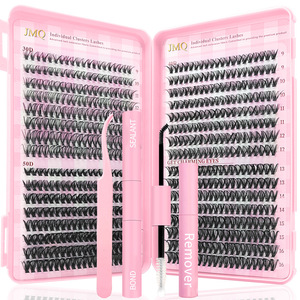 Kit de faux cils JMQ Individual Clusters Lashes 30D 50D bouclés et épais avec outils pour extension DIY - Product Image 2