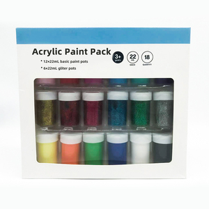 Confezione di vernice acrilica non tossica 18 <span class=keywords><strong>colori</strong></span> 22ml di vendita calda - Product Image 1