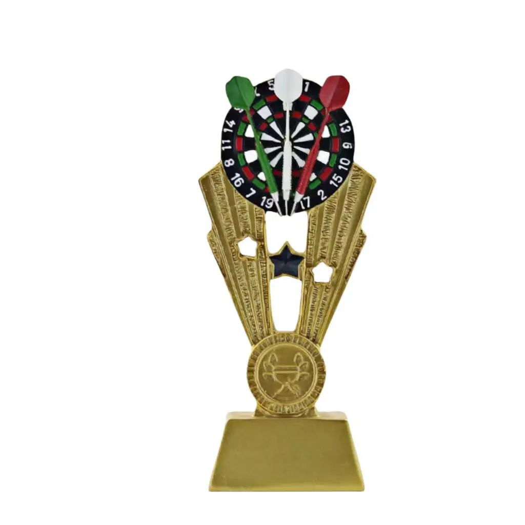 Gold Resin Darts Superhero Trophy Resin decorate tall darts trophy Resin Handicrafts Black And Gold Dart Trophy