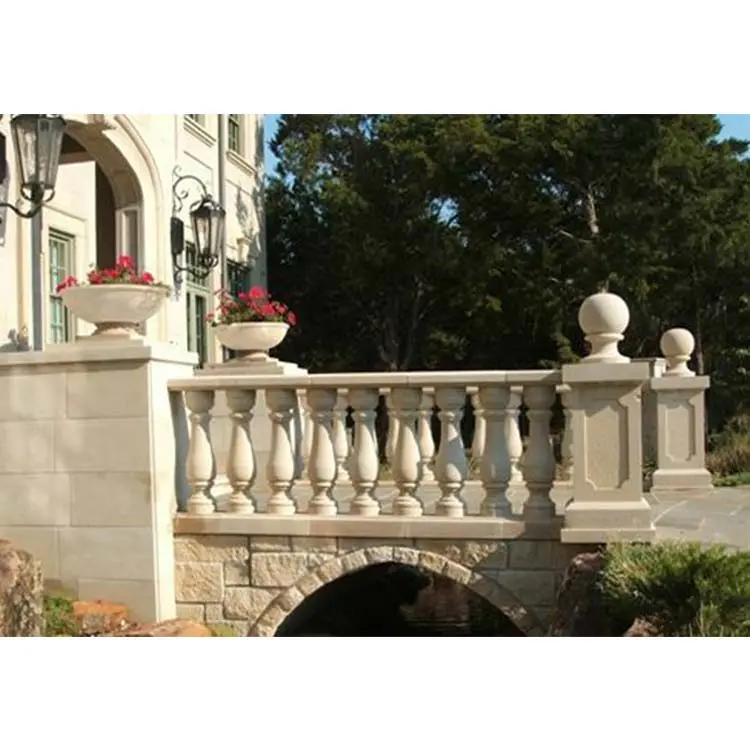 Modern Garden Building Use High Quality French Stone Marble Railings And Handrails