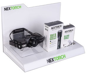 Yiwu Usine Nouveau <span class=keywords><strong>Design</strong></span> Table Personnalisé Publicité Acrylique Lampe De Poche Présentoir Avec Tête D'impression UV - Product Image 1