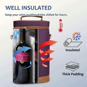 Custom 2-<b>Bottle</b> Insulated Wine <b>Cooler</b> <b>Bag</b> Tumblers for Beach Travel Carrying Wine Accessories Featuring Stylish Purse Design - Product Image 2