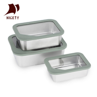 Nouvelle boîte à lunch portable en acier inoxydable 304, étanche, avec couvercle en verre incassable et anti-explosion