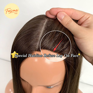 Perruque médicale en silicone de qualité supérieure pour cheveux européens, couleur claire, antidérapante, ajustable, extensions de cheveux humains avec dessus en soie, perruque médicale - Product Image 4