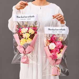 Nuevo Ramo de Flores Artificiales Coloridas Personalizadas, Hechas a Mano, con Luces de Cadena, Ramo Tejido - Product Image 3