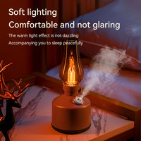 Offre Spéciale Portable Antique Kérosène Lampe Décoratif Humidificateur D'air 1200mah Usb Rechargeable Temps Lumière Pulvérisation Humidificateur