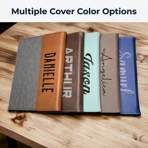 Portefeuille en cuir PU gravé au laser écologique, vente en gros, carnet ligné personnalisé, porte-documents en similicuir avec emplacements pour cartes de crédit et porte-stylo - Product Image 5