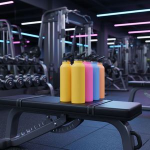 Bouteille d'eau isotherme promotionnelle de haute qualité avec sangle, à large ouverture, imprimée, pour le sport et les voyages - Product Image 2
