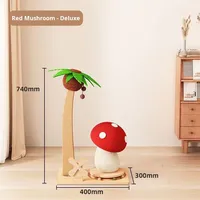 Griffoir écologique pour chat en sisal, support d'escalade en forme de champignon rouge, jouet vertical auto-entretenant anti-chute