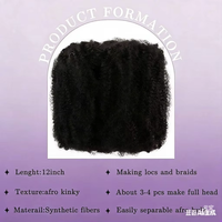 Estensioni di capelli ricci afro crespi 4C, texture French Curl, 12 pollici, 100g, elastiche, all'ingrosso, in trama singola, provenienti dalla Cina (Henan)
