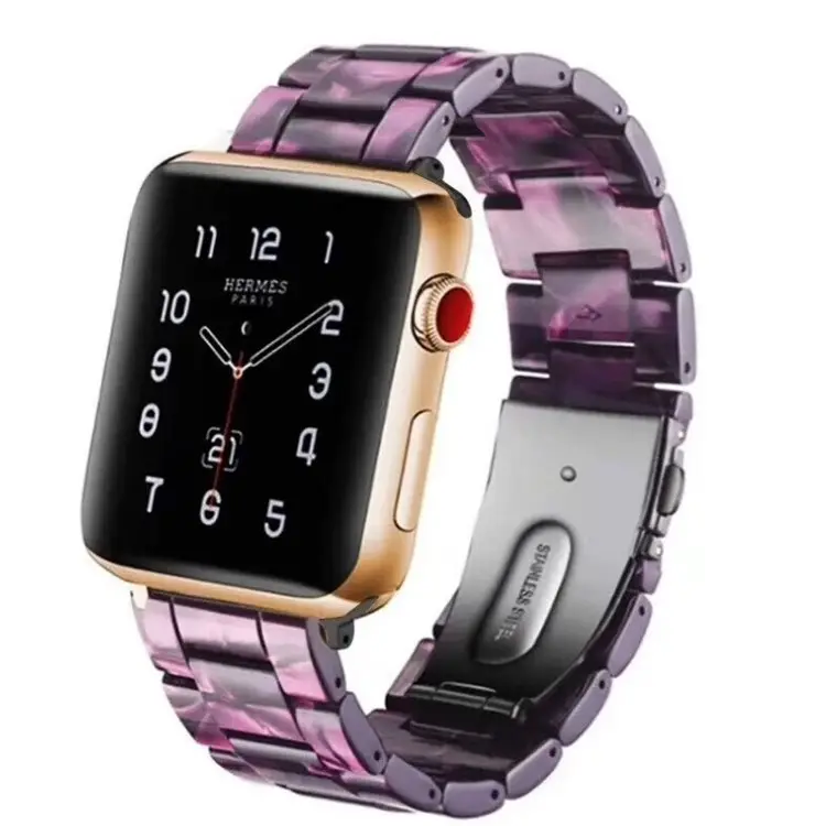 Hot-selling Multiple Color Fashion Resin Strap Bracelet Band Watch Band For Apple Watch Series 1/2/3/4/5/6/7 SE Iwatch