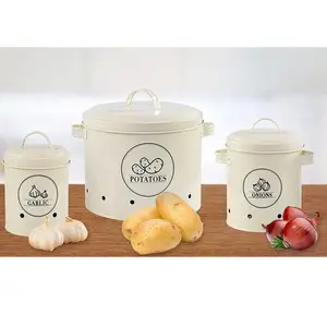 Kartoffel Zwiebel Knoblauch Vorrats behälter mit Deckel 3er Set Kartoffel Lagerung für Speisekammer Knoblauch Keeper für Theke