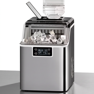 Machine à glaçons électrique en acier inoxydable, capacité de 10 à 20 kg par jour, commande tactile, usage domestique - Product Image 1