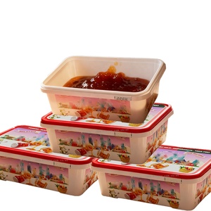 Fruit Spread Jam deli food container IML printed with temper theft lid 1500ML square box Thai <b>Sweet</b> Chilli Sauce - Product Image 1