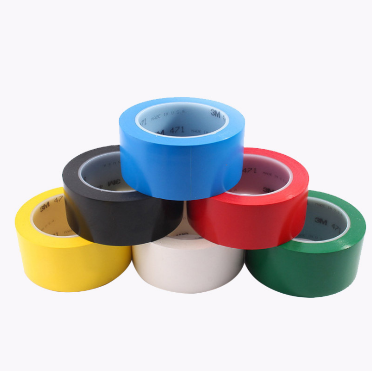 vinyl tape 471 red&blue&white&yellow rubber adhesive pavement road single side PVC Vinyl carpet floor marking signal tape