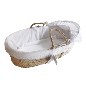 Natural Custom Straw Baby Travel Bassinet Cradle - Product Image 1
