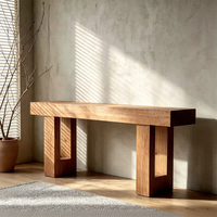 Table de porche en bois massif de style Wabi-sabi, table de porche nordique antique, table étroite d'entrée rétro, table longue