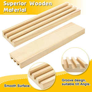 Tùy Chỉnh Tự Nhiên Mộc Mạc Gỗ Thông Bảng Thẻ Đứng Hình Chữ Nhật Domino Kệ Cơ Sở Với Đứng Thiết Lập Đánh Bóng Món Quà Phong Cách Chủ Bút - Product Image 5